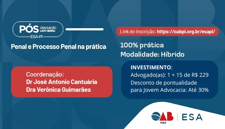 Pós-Graduação Lato Sensu em Direito Penal e Processo Penal na Prática