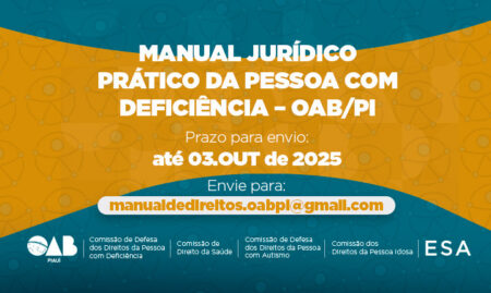 ESA Piauí lança edital para submissão de artigos do Manual Jurídico Prático da Pessoa com Deficiência