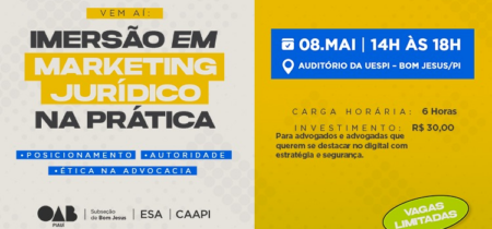 Imersão em Marketing Jurídico na Prática – Bom Jesus/PI