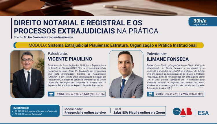 Módulo: Sistema Extrajudicial Piauiense: Estrutura, Organização e Prática Institucional