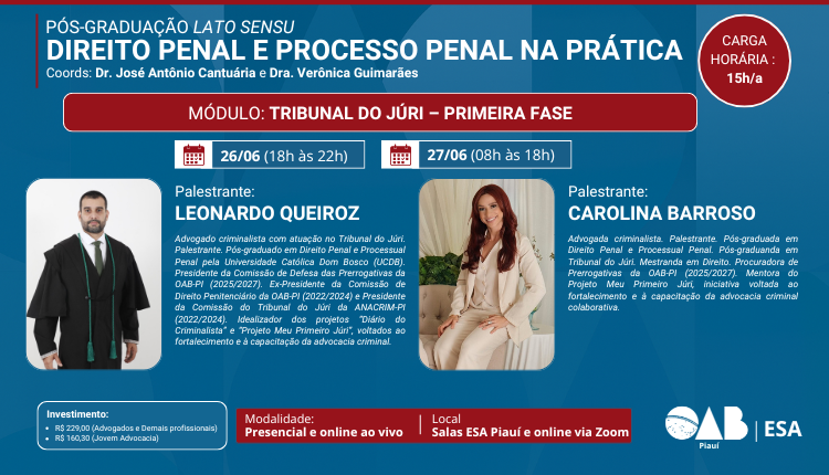 Módulo: Tribunal do Júri – Primeira Fase