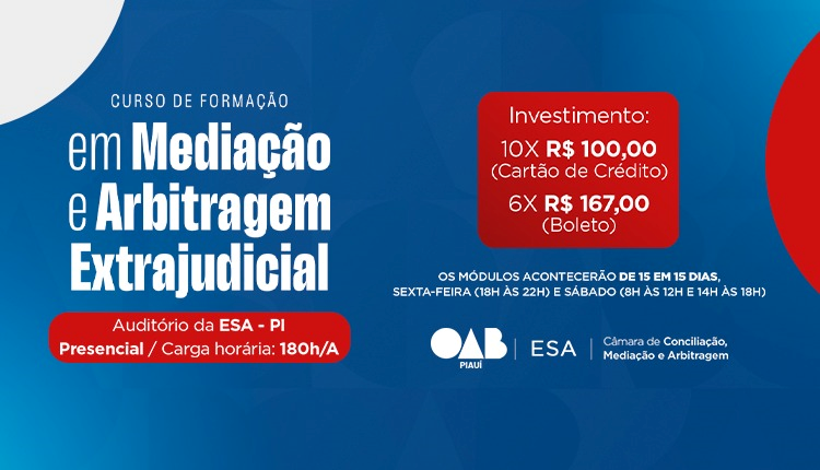 Curso de Formação em Mediação e Arbitragem Extrajudicial